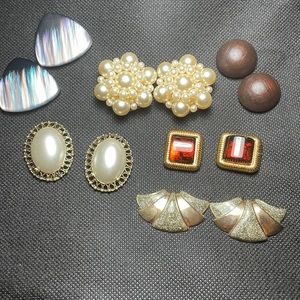 6 pairs of Vintage Pierced Earrings